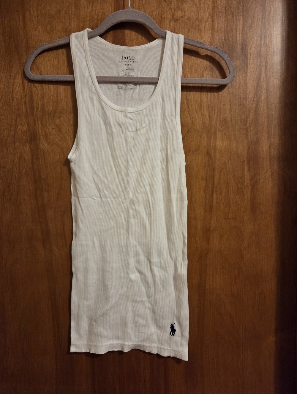 POLO Ralph Lauren White Ribbed Tank Top Mens Size SMALL